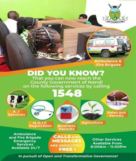 County Government Of Nandi Launches A Toll Free Number To Receive Feedback On Public Matters