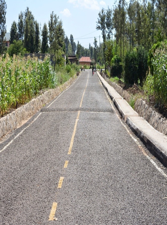 Completed Kabati Road with Markings, Side walk and drainage