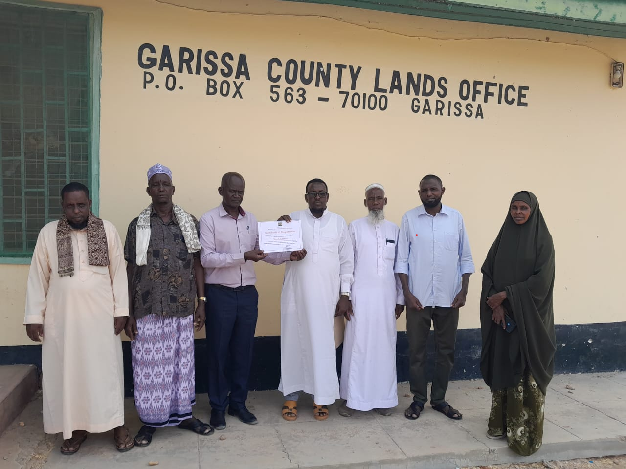 Kamuthe Community Land Management Committee members during the issuance of the Certificate of Registration