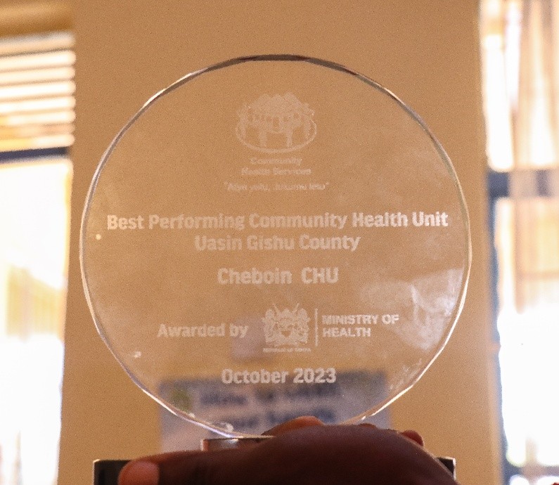 An award given to Chebuon Community Health Unit (CHU) for the Best Performing Community Health Unit